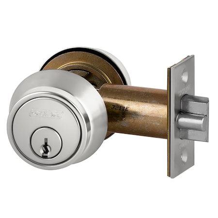 Schlage Grade 2, Double Cyl Deadlatch, C KWY, US26, Rectangle Stk B252PD 625